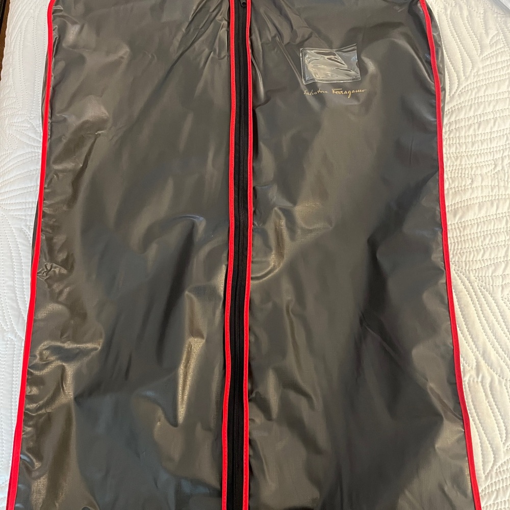 Black Garment Bag with Red Trim Salvatore Ferragamo